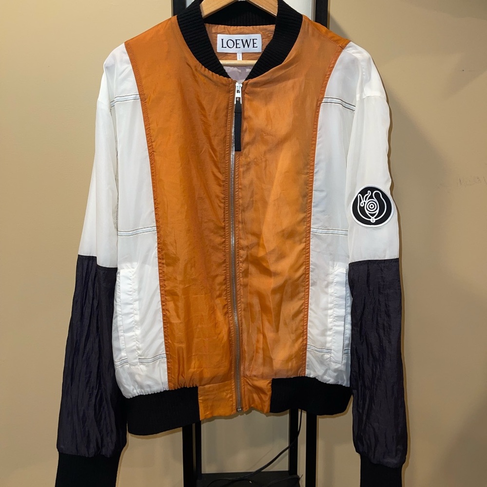 Loewe Industrial Color-Block Technical Nylon Bomber Jacket
